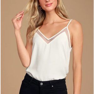 Lulu's Sweet Fling White Mesh Tank Top